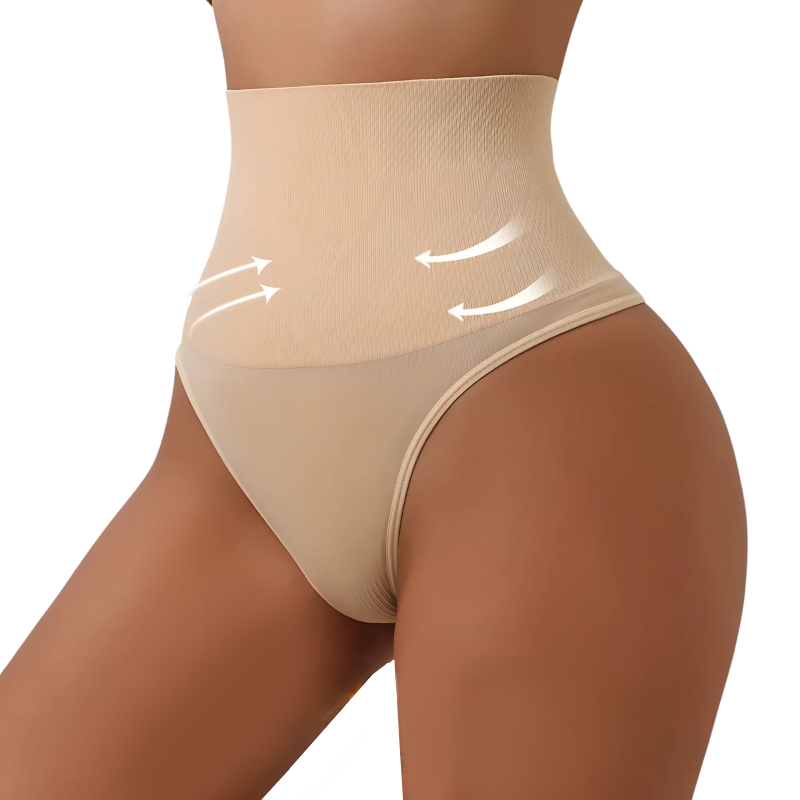 2Pcs Aishang Seamless Thong Shapewear for Women Tummy Control Body Shaper Panties Girdle High Waist Shaping Slimming Underwear