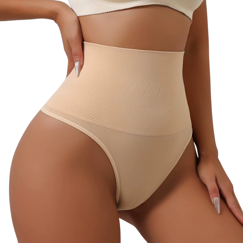 2Pcs Aishang Seamless Thong Shapewear for Women Tummy Control Body Shaper Panties Girdle High Waist Shaping Slimming Underwear