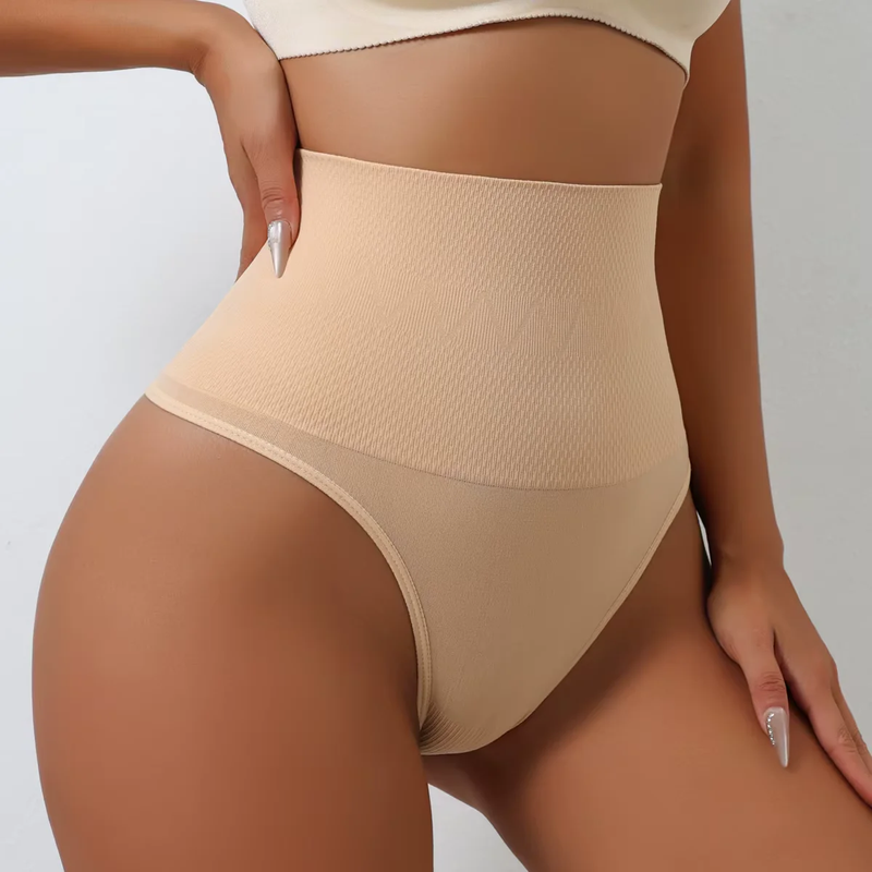 2Pcs Aishang Seamless Thong Shapewear for Women Tummy Control Body Shaper Panties Girdle High Waist Shaping Slimming Underwear