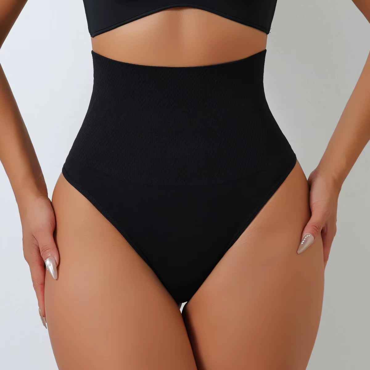 2Pcs Aishang Seamless Thong Shapewear for Women Tummy Control Body Shaper Panties Girdle High Waist Shaping Slimming Underwear